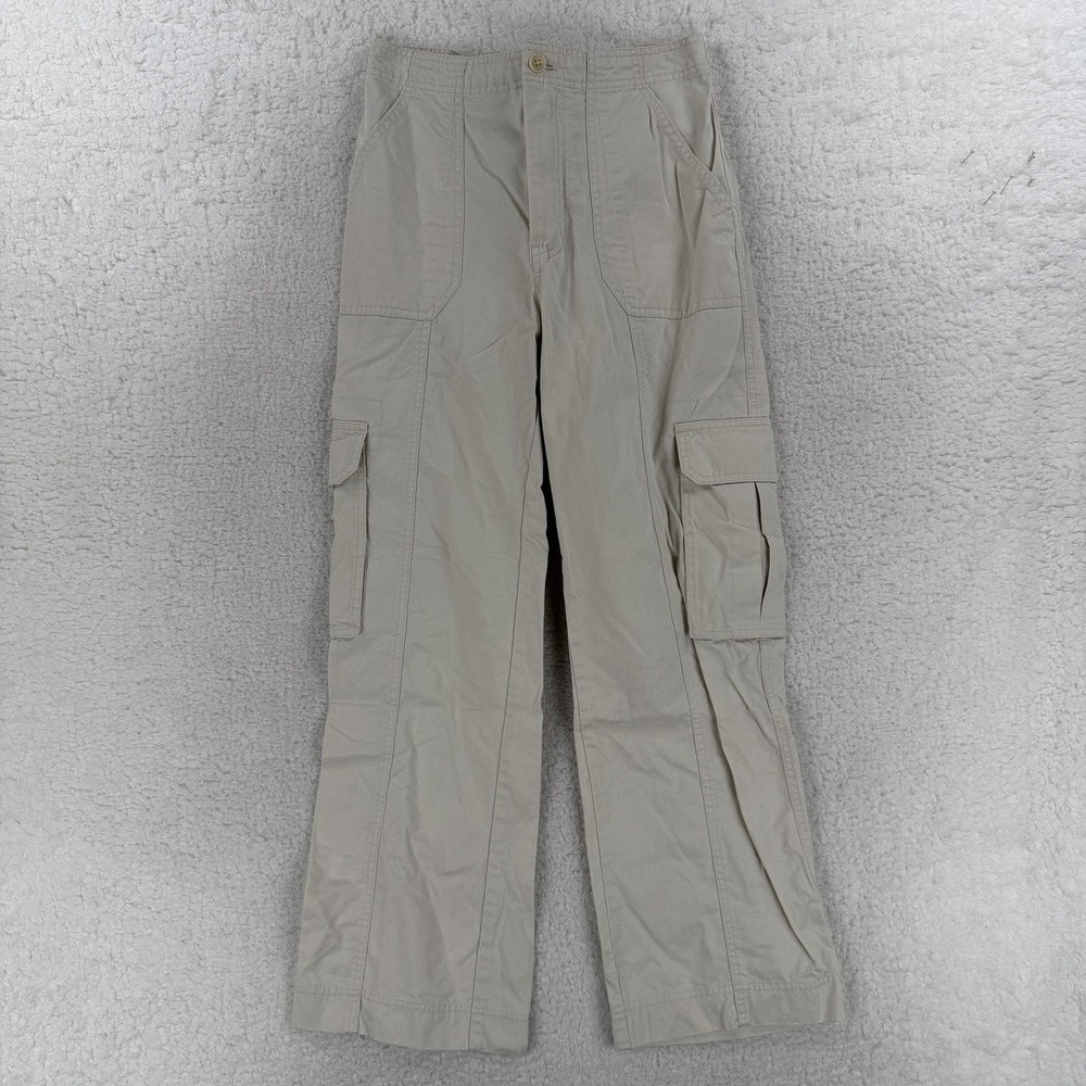 Abercrombie & Fitch Pants Womens 2 Beige Cargo Utility Straight Leg Twill Casual